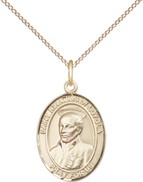 [8217GF/18GF] 14kt Gold Filled Saint Ignatius of Loyola Pendant on a 18 inch Gold Filled Light Curb chain