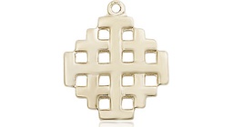 [4139KT] 14kt Gold Jerusalem Cross Medal