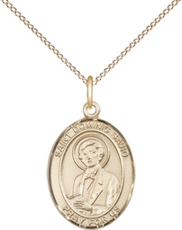 [8227GF/18GF] 14kt Gold Filled Saint Dominic Savio Pendant on a 18 inch Gold Filled Light Curb chain