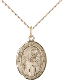 [8231GF/18GF] 14kt Gold Filled Saint John of the Cross Pendant on a 18 inch Gold Filled Light Curb chain