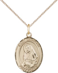 [8236GF/18GF] 14kt Gold Filled Saint Madeline Sophie Barat Pendant on a 18 inch Gold Filled Light Curb chain