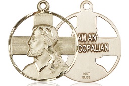 [4221EPISKT] 14kt Gold Cross Medal