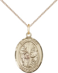 [8244GF/18GF] 14kt Gold Filled Saint Zita Pendant on a 18 inch Gold Filled Light Curb chain