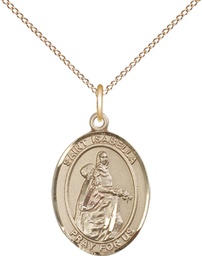 [8250GF/18GF] 14kt Gold Filled Saint Isabella of Portugal Pendant on a 18 inch Gold Filled Light Curb chain