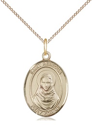 [8252GF/18GF] 14kt Gold Filled Saint Rebecca Pendant on a 18 inch Gold Filled Light Curb chain