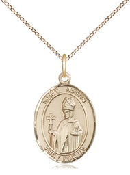 [8256GF/18GF] 14kt Gold Filled Saint Austin Pendant on a 18 inch Gold Filled Light Curb chain