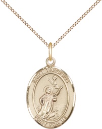 [8261GF/18GF] 14kt Gold Filled Saint Tarcisius Pendant on a 18 inch Gold Filled Light Curb chain