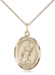 [8261GF/18GF] 14kt Gold Filled Saint Tarcisius Pendant on a 18 inch Gold Filled Light Curb chain