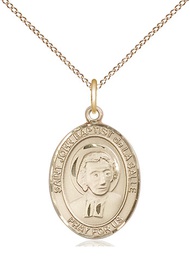 [8262GF/18GF] 14kt Gold Filled Saint John Baptist de la Salle Pendant on a 18 inch Gold Filled Light Curb chain