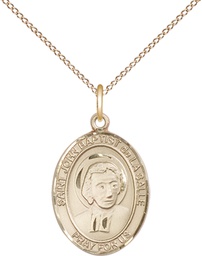 [8262GF/18GF] 14kt Gold Filled Saint John Baptist de la Salle Pendant on a 18 inch Gold Filled Light Curb chain