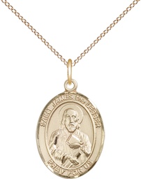 [8277GF/18GF] 14kt Gold Filled Saint James the Lesser Pendant on a 18 inch Gold Filled Light Curb chain