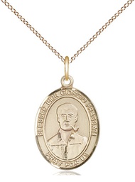 [8278GF/18GF] 14kt Gold Filled Blessed Pier Giorgio Frassati Pendant on a 18 inch Gold Filled Light Curb chain