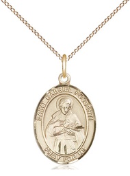 [8279GF/18GF] 14kt Gold Filled Saint Gabriel Possenti Pendant on a 18 inch Gold Filled Light Curb chain