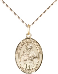 [8279GF/18GF] 14kt Gold Filled Saint Gabriel Possenti Pendant on a 18 inch Gold Filled Light Curb chain