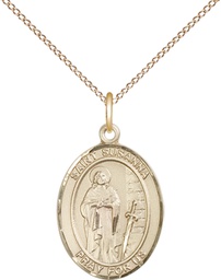 [8280GF/18GF] 14kt Gold Filled Saint Susanna Pendant on a 18 inch Gold Filled Light Curb chain