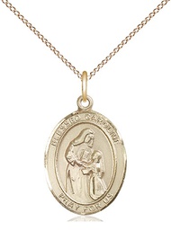 [8281GF/18GF] 14kt Gold Filled Blessed Caroline Gerhardinger Pendant on a 18 inch Gold Filled Light Curb chain