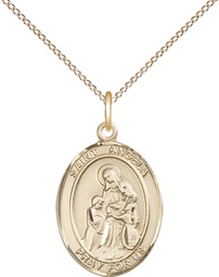 [8284GF/18GF] 14kt Gold Filled Saint Angela Merici Pendant on a 18 inch Gold Filled Light Curb chain