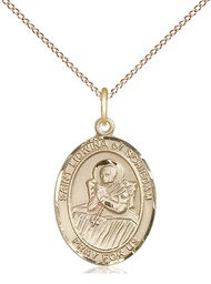 [8297GF/18GF] 14kt Gold Filled Saint Lidwina of Schiedam Pendant on a 18 inch Gold Filled Light Curb chain