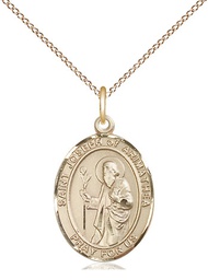 [8300GF/18GF] 14kt Gold Filled Saint Joseph of Arimathea Pendant on a 18 inch Gold Filled Light Curb chain