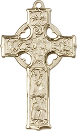 [5439KT] 14kt Gold Celtic Cross Medal