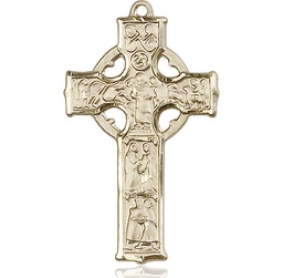 [5439KT] 14kt Gold Celtic Cross Medal