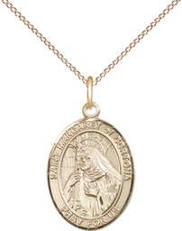 [8301GF/18GF] 14kt Gold Filled Saint Margaret of Cortona Pendant on a 18 inch Gold Filled Light Curb chain