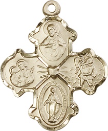 [5442KT] 14kt Gold 4-Way Medal