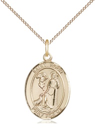 [8310GF/18GF] 14kt Gold Filled Saint Roch Pendant on a 18 inch Gold Filled Light Curb chain