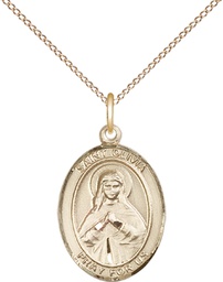 [8312GF/18GF] 14kt Gold Filled Saint Olivia Pendant on a 18 inch Gold Filled Light Curb chain