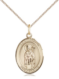 [8315GF/18GF] 14kt Gold Filled Saint Ronan Pendant on a 18 inch Gold Filled Light Curb chain