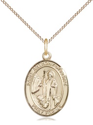 [8317GF/18GF] 14kt Gold Filled Saint Anthony of Egypt Pendant on a 18 inch Gold Filled Light Curb chain