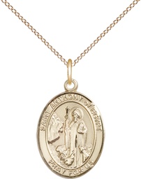 [8317GF/18GF] 14kt Gold Filled Saint Anthony of Egypt Pendant on a 18 inch Gold Filled Light Curb chain