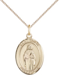 [8319GF/18GF] 14kt Gold Filled Saint Odilia Pendant on a 18 inch Gold Filled Light Curb chain