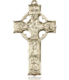 [5459KT] 14kt Gold Celtic Cross Medal