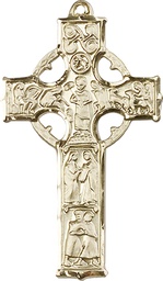 [5459KT] 14kt Gold Celtic Cross Medal