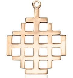 [5546KT] 14kt Gold Jerusalem Cross Medal