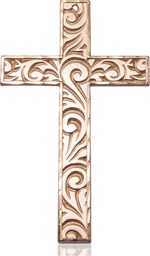 [5637KT] 14kt Gold Knurled Cross Medal