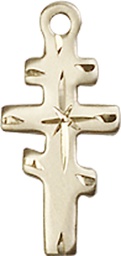 [5654KT] 14kt Gold Greek Orthadox Cross Medal