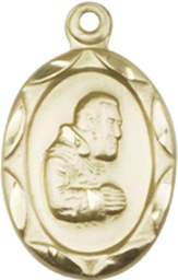 [0612PIGF] 14kt Gold Filled Saint Pio of Pietrelcina Medal