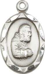 [0612PISS] Sterling Silver Saint Pio of Pietrelcina Medal