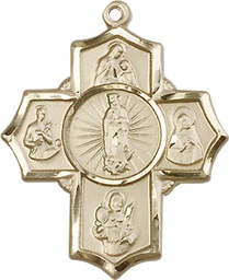 [5708KT] 14kt Gold 5-Way Motherhood Medal