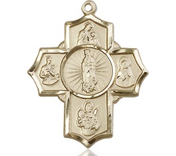 [5708KT] 14kt Gold 5-Way Motherhood Medal