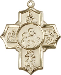 [5709KT] 14kt Gold 5-Way Firefighter Medal