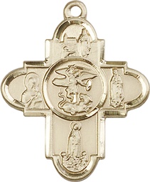 [5711KT] 14kt Gold Our Lady 5-Way Medal