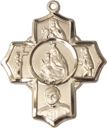 [5727KT] 14kt Gold Carmelite 4-Way Medal