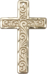[5737KT] 14kt Gold Knurled Cross Medal