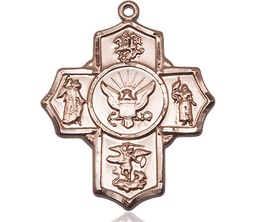 [5790KT6] 14kt Gold 5-Way Navy Medal