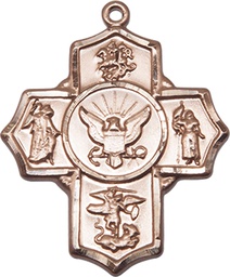 [5790KT6] 14kt Gold 5-Way Navy Medal