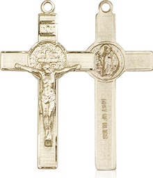 [0625GF] 14kt Gold Filled Saint Benedict Crucifix Medal