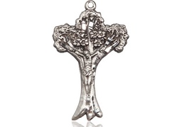 [0634SS] Sterling Silver Crucifix Medal